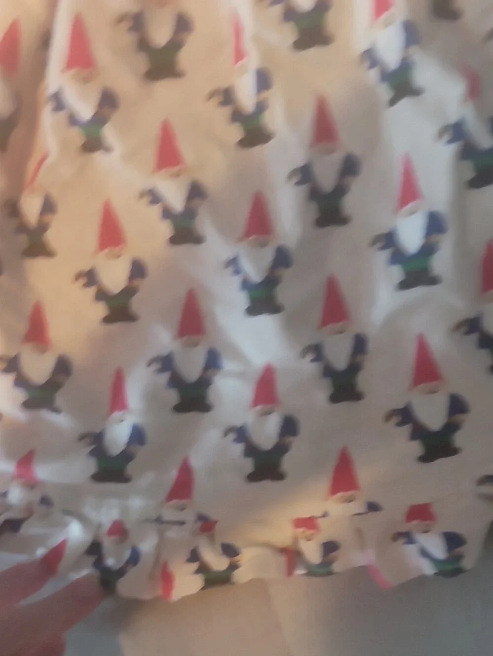 Hanna Andersson Flannel Nightgown Festive Gnome Pattern Ruffled Size 4 (100cm)